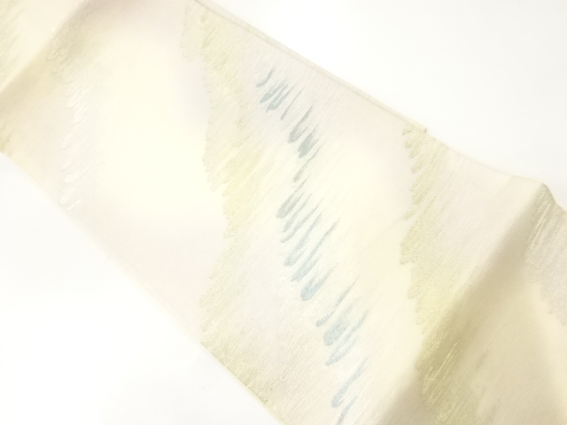 JAPANESE KIMONO / ANTIQUE FUKURO OBI FOR SUMMER / SILK / WOVEN MIST